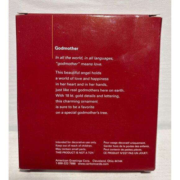 Heirloom Godmother Ornament 200518Kt Gold Accents Porcelain Angel Holding Earth - Picture 6 of 7